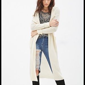 cream slim long cardigan